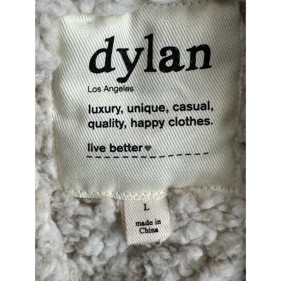 Dylan beige faux leather Sherpa lined cross front vest size Large - Picture 3 of 11